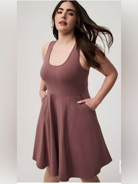 torrid Mauve Tank A-Line Mini Dress with Pockets.    B16